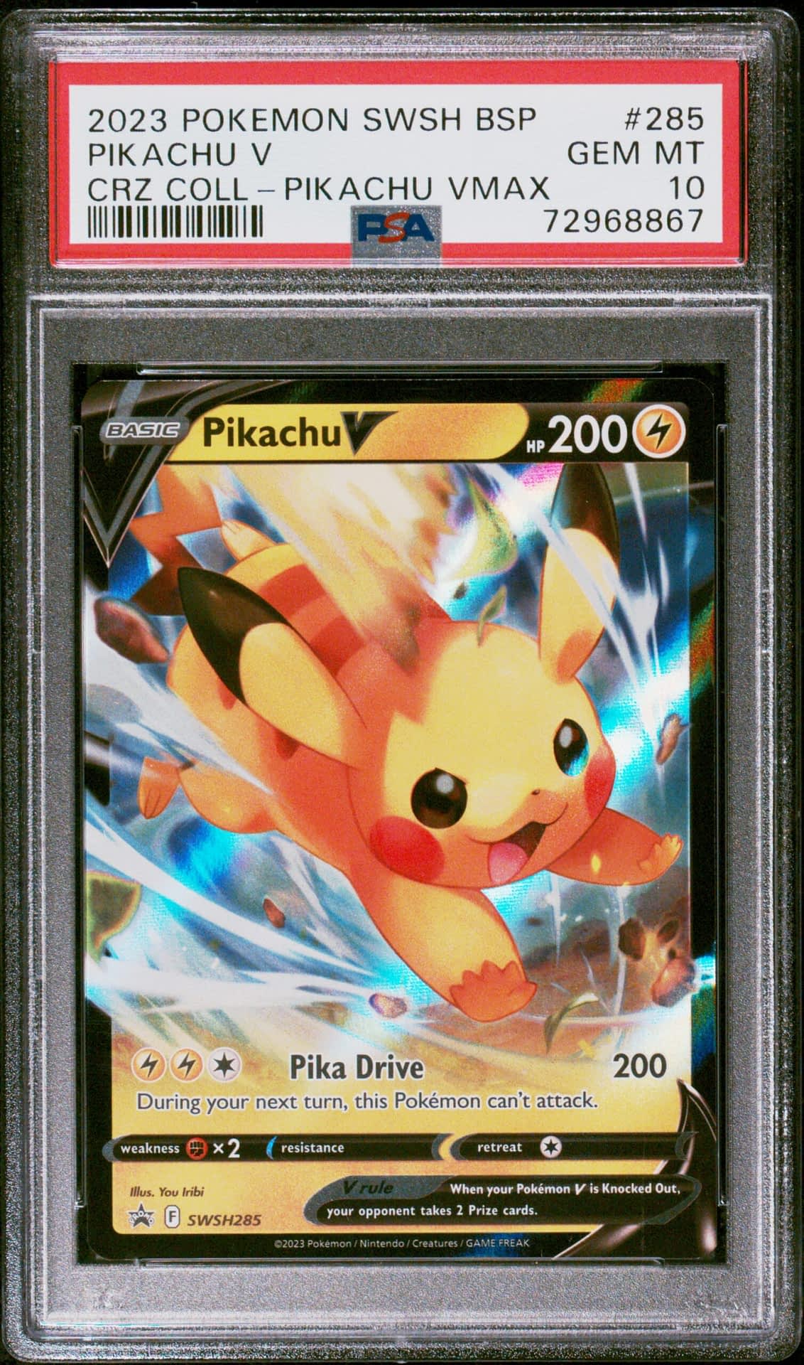 Pokemon Card Black Star Promo Pokmon Card  Ultra Rare Holo, Near Mint  Condition Pikachu V SWSH285