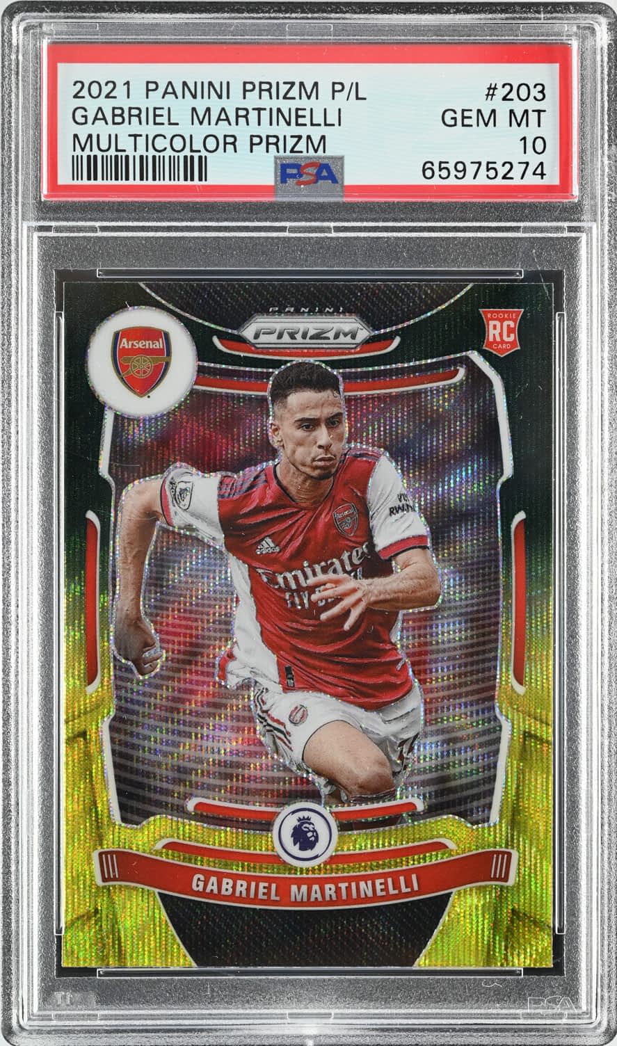 Prizm Gabriel Martinelli RC PSA10 Auto Panini Mosaic Premier Prizm Gabriel Martinelli RC PSA10 Auto Panini Mosaic Premier